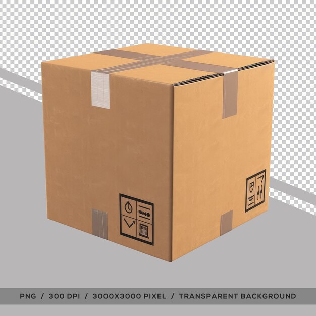 PSD cardboard box transparent background