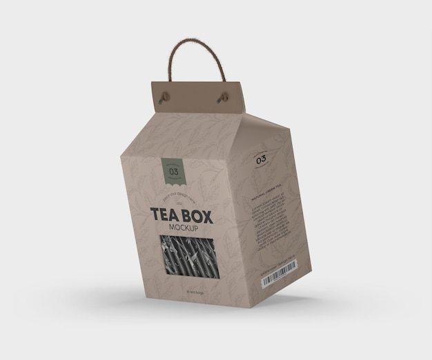 Cardboard box with plastic window for tea