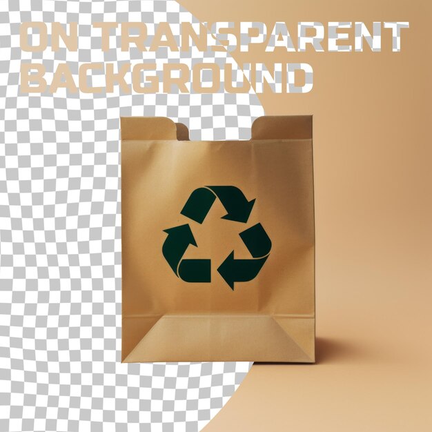 PSD a cardboard box with a recycle logo on it