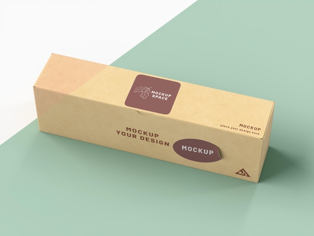 cardboard box with sticker mock up