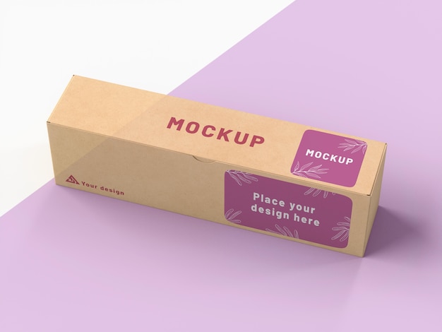 PSD cardboard box with sticker mock up