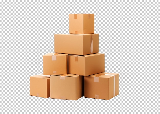 Cardboard boxe isolated transparency background