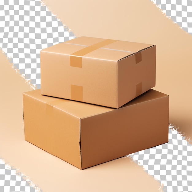 PSD cardboard boxes on transparent background