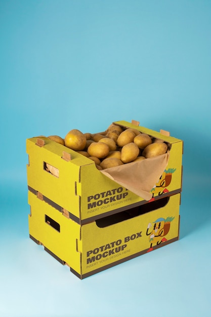 PSD cardboard container crate for potatoes