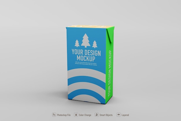 Cardboard container mockup on white background