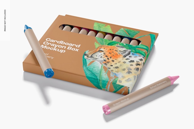 cardboard crayon box mockup