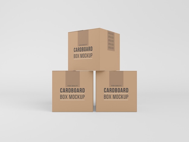 PSD cardboard delivery box mockup