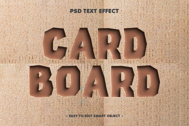 PSD cardboard editable text effect