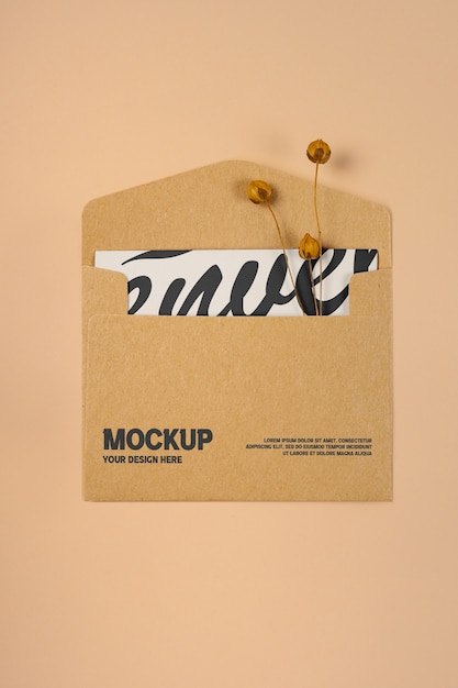 PSD cardboard envelope mockup