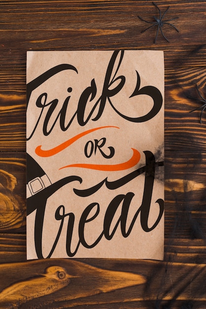 PSD cardboard halloween cover mockup