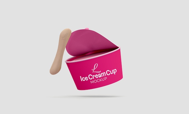 PSD mockup di coppe gelato in cartone