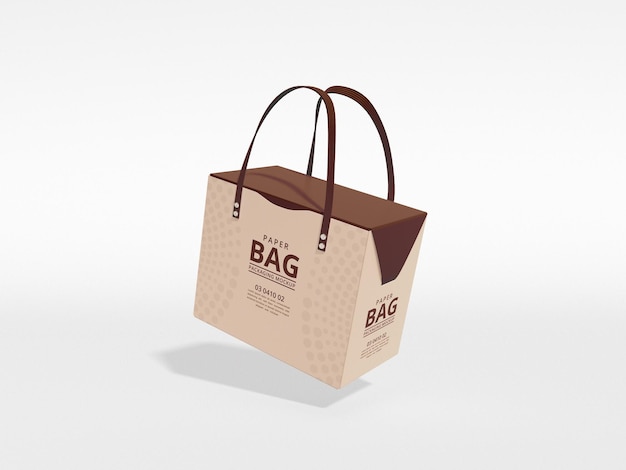 Cardboard Paper Bag with Handle Mockup