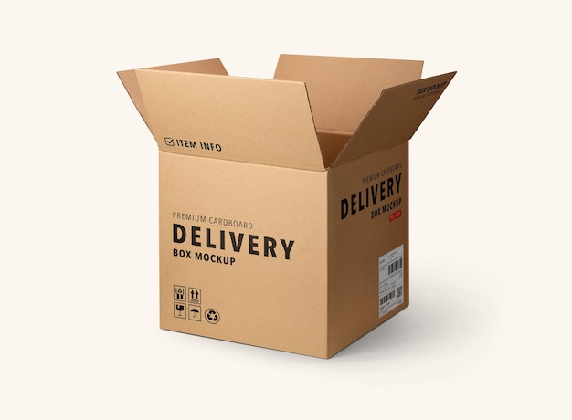 Cardboard paper box packaging mockup