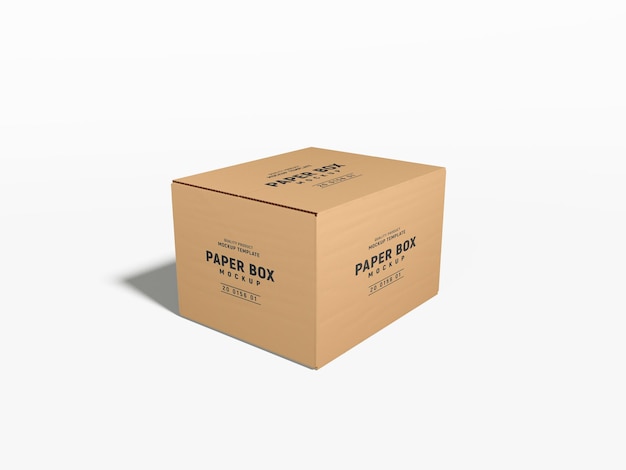 Cardboard paper delivery box packaging mockup