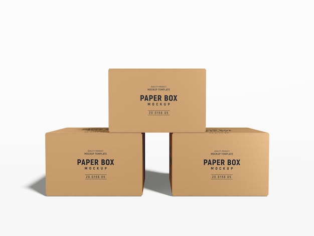 Cardboard paper delivery box packaging mockup