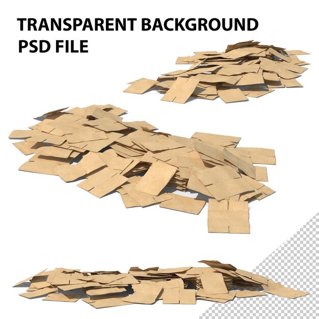 PSD cardboard pile png