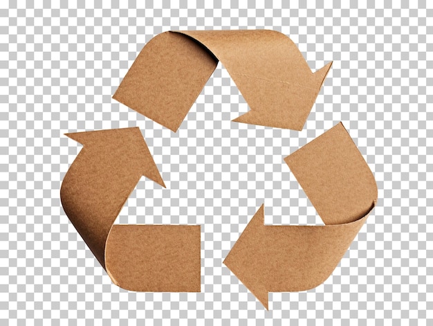 Cardboard recycling symbol isolated on transparent background png psd