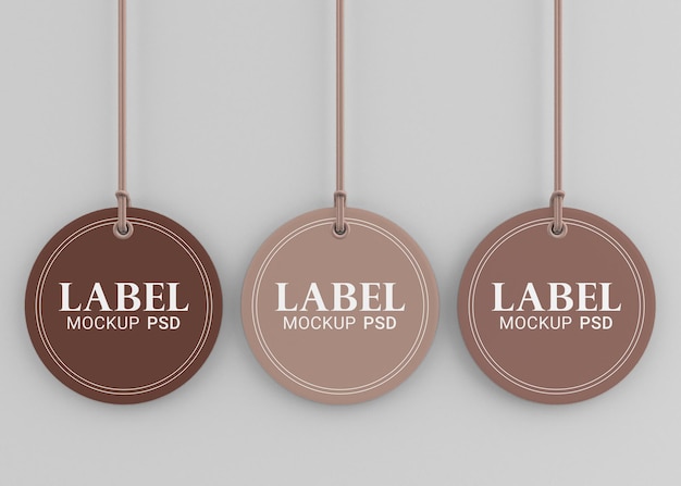 Cardboard rounded label tag mockup