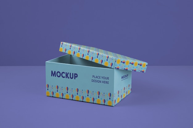 Cardboard shoe box mock-up design