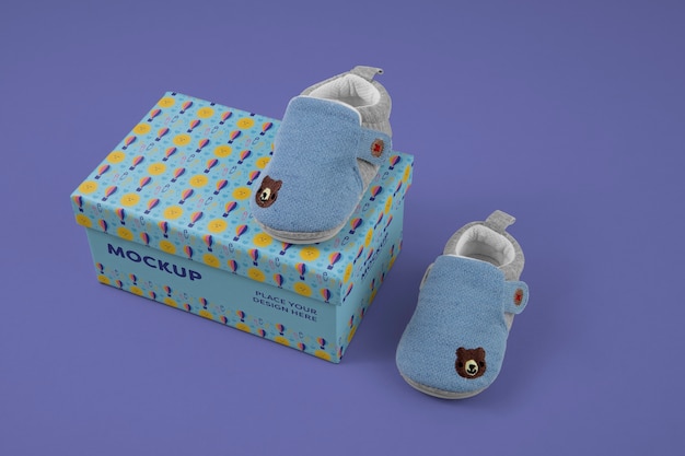 Cardboard shoe box mock-up design