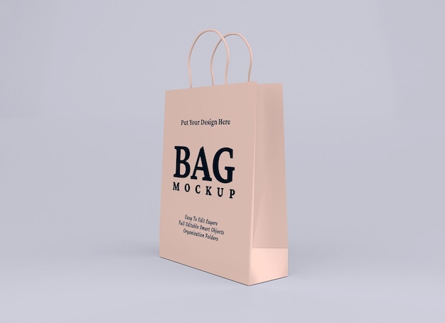 Cardboard shopping bag mockup