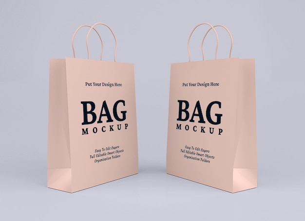 Cardboard shopping bag mockup