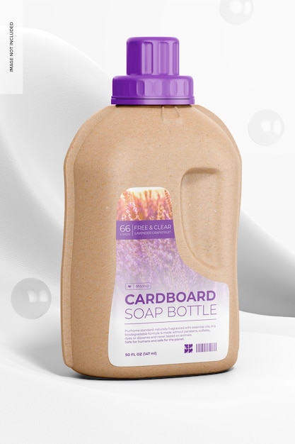 PSD cardboard soap bottle mockup
