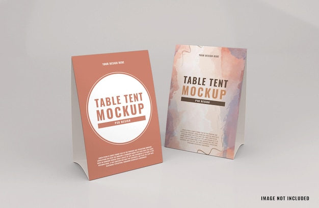 Cardboard table tent stand mockup template