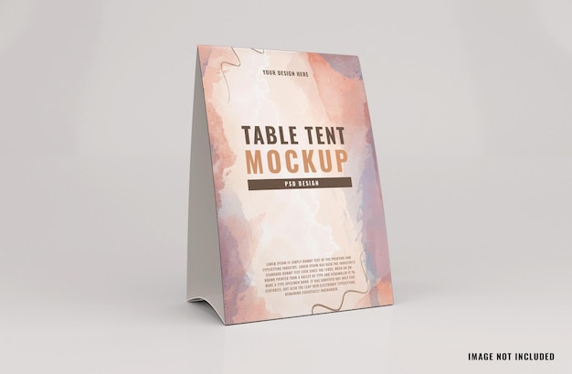 Cardboard table tent stand mockup template