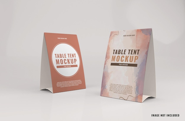 Cardboard table tent stand mockup template