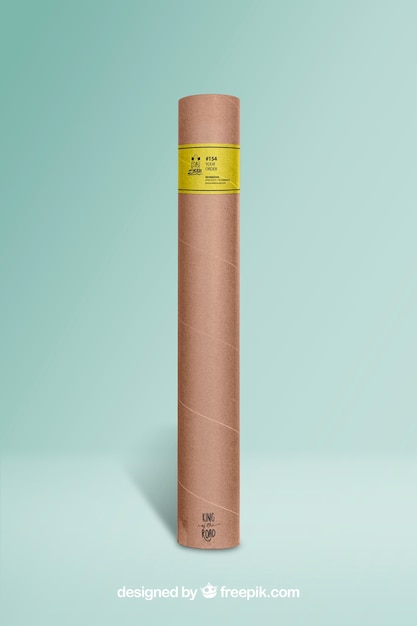 PSD cardboard tube mockup