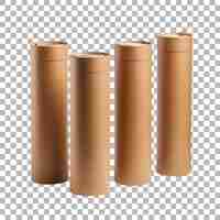 PSD cardboard tube packaging on transparent background