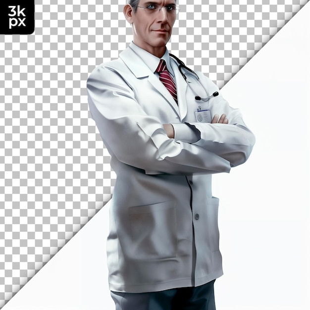 PSD cardiologist isolated on transparent background