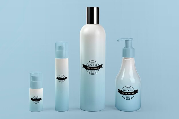 Care bottle set mockup