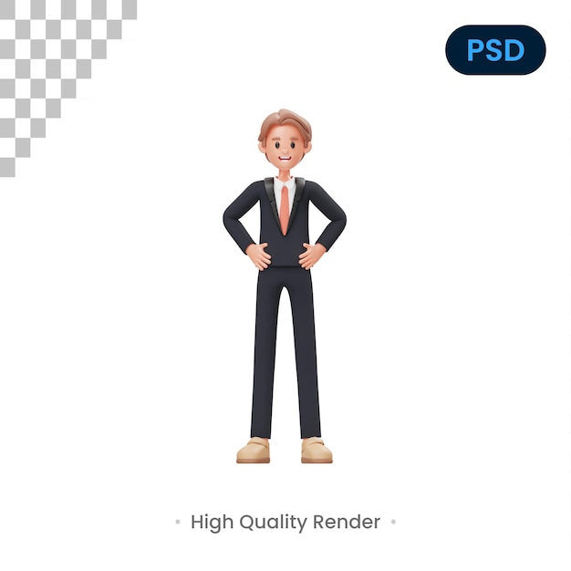 Career Man 3D Character Premium Psd