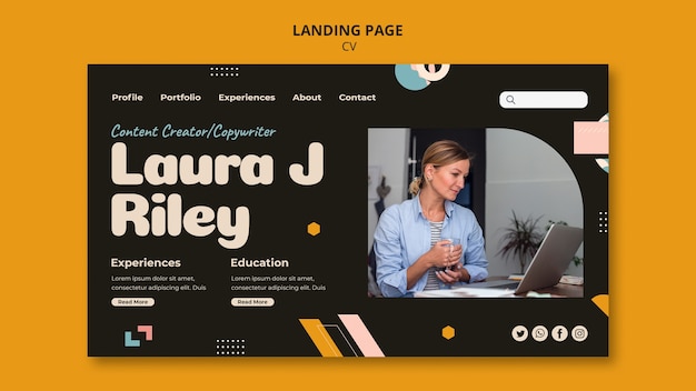 Career and occupation cv landing page template