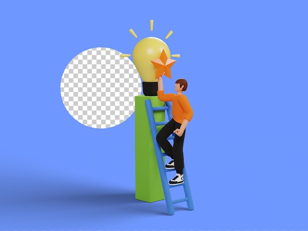 Career progress concept. 3d illustration