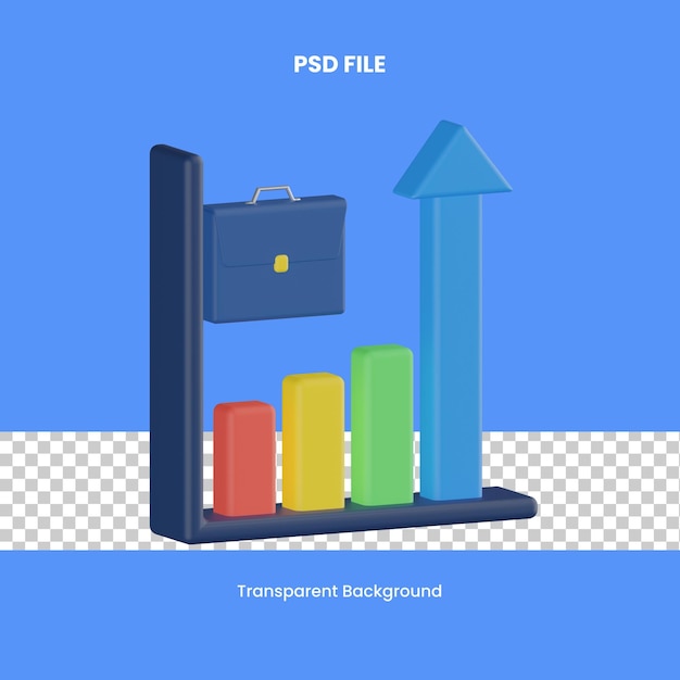 PSD career promotion 3d rendering icon illustration analytics