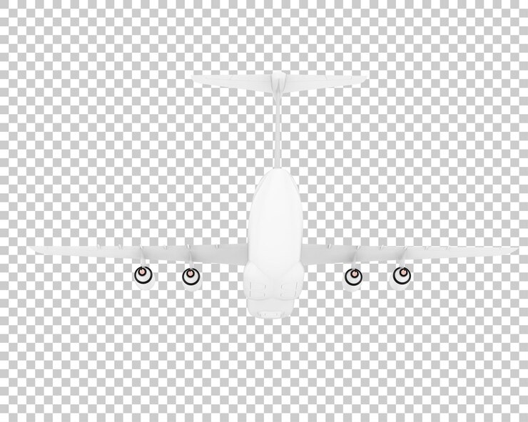 PSD cargo airplane on transparent background 3d rendering illustration