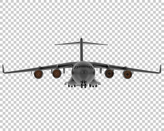 PSD cargo airplane on transparent background 3d rendering illustration