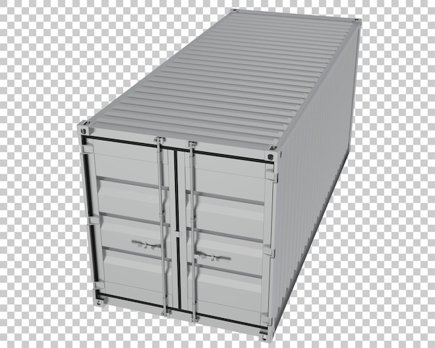 Cargo container isolated on transparent background 3d rendering illustration