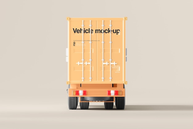 PSD cargo container truck mockup