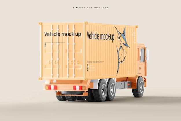 Cargo Container Truck Mockup