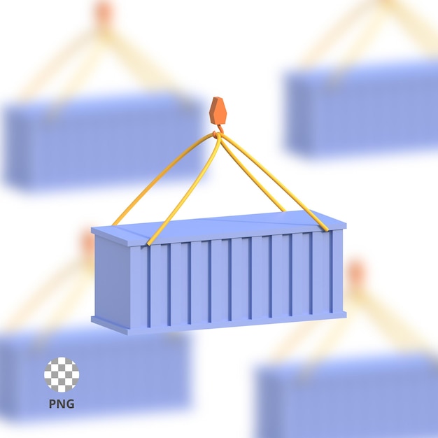 PSD cargo crane 3d icon