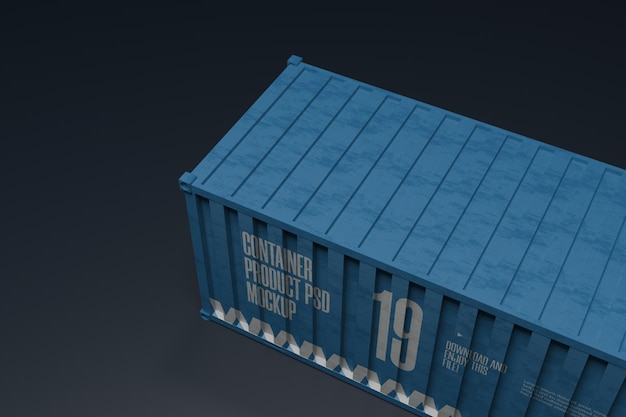 Cargo logistic container box mockup