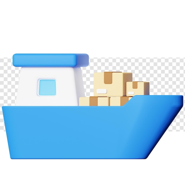 PSD cargo ship delivery 3d icon