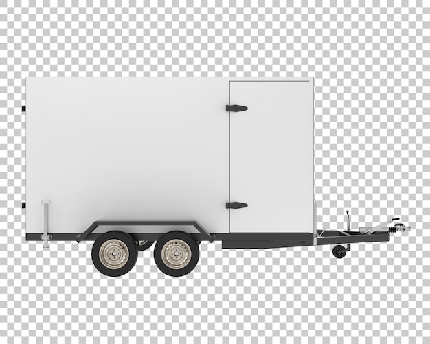 Cargo trailer on transparent background 3d rendering illustration