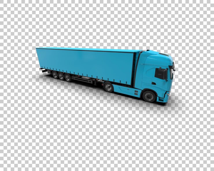 PSD грузовой грузовик изолирован на фоне 3d-илюстрации