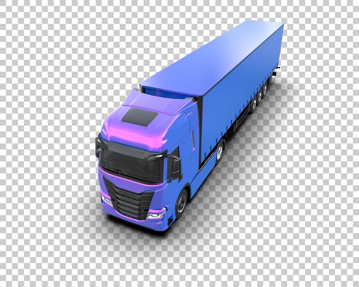 PSD грузовой грузовик изолирован на фоне 3d-илюстрации