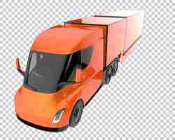 PSD 透明な背景に貨物トラック。 3 d レンダリング - イラスト